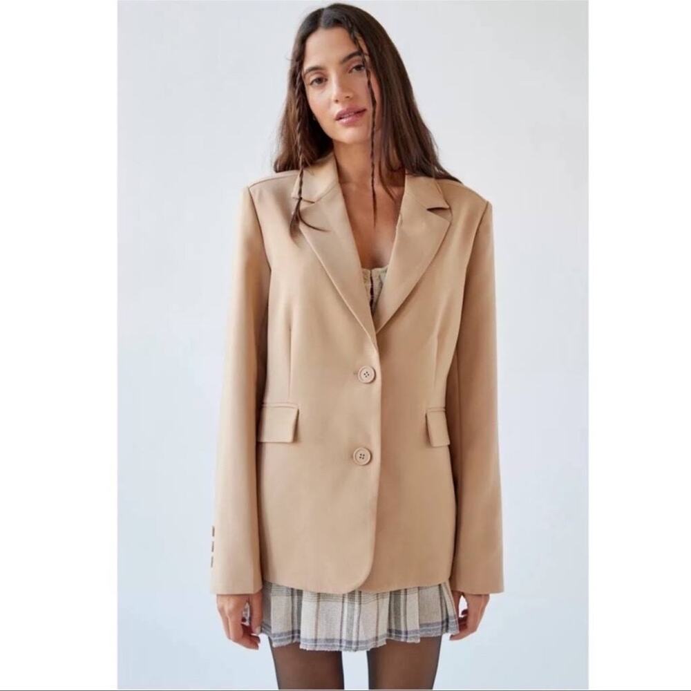 Urban Outfitters Jules Oversized Slouchy Beige Blazer Jacket Size M